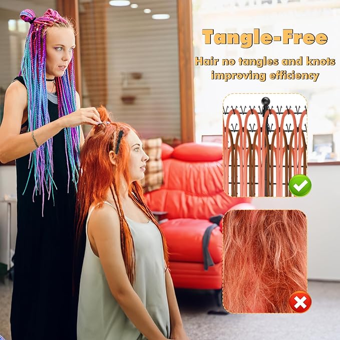 XINTUO Portable Braiding Hair Rack with Wheels & Storage Drawers,280 Pegs Hair Extension Holder Hanger for Braiding Hair Separator Stand Display,Hair Rack with Stylist Hair braiding Tools(Black)