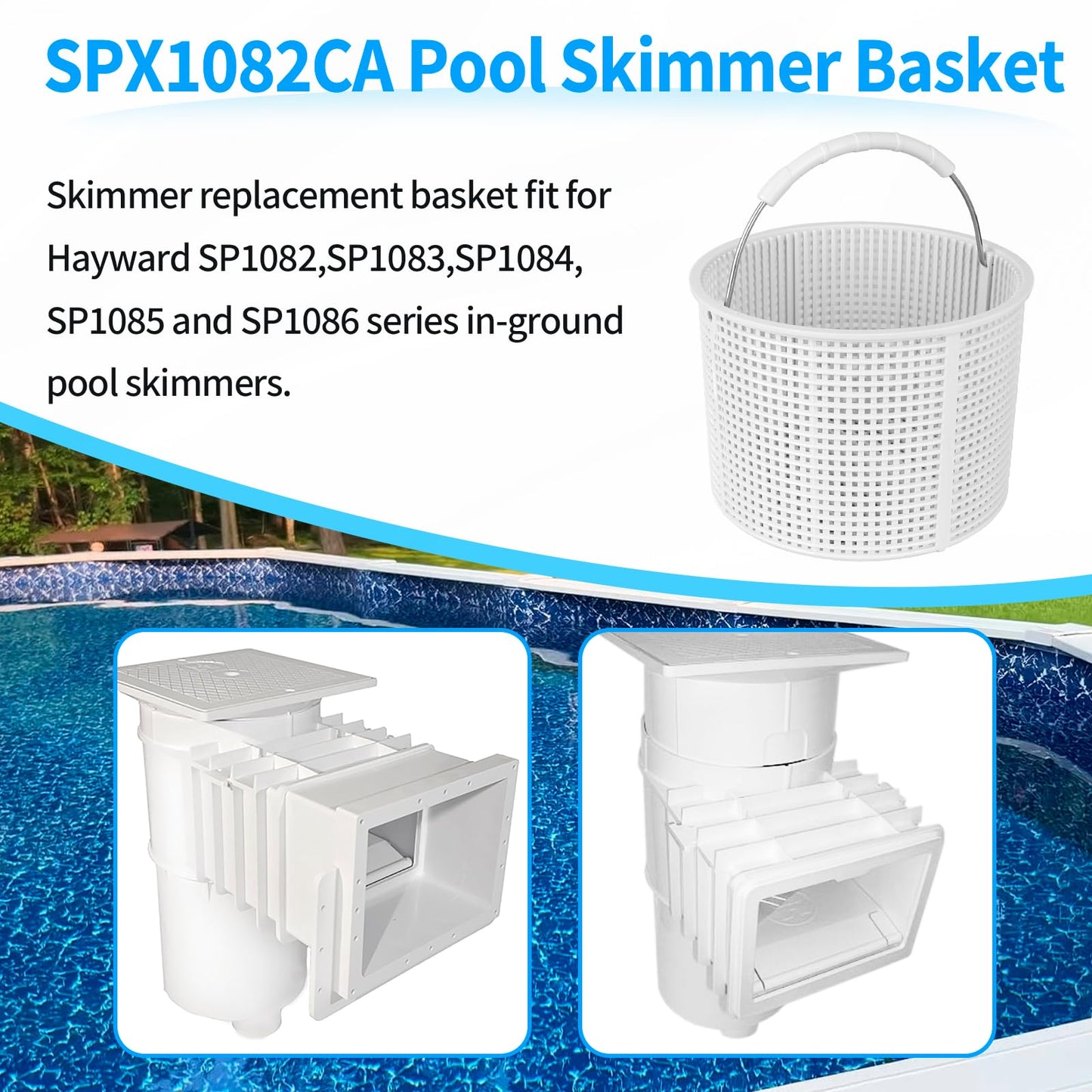 Dfnidy Pool Skimmer Basket Replacement for Hayward SPX1082CA & Aladdin B-152-7 Inch Heavy Duty Nylon Skimmer Basket | Fits Models SP1082, SP1083, SP1084, SP1085, SP1086, SP1075, 1075T, 1077 Series