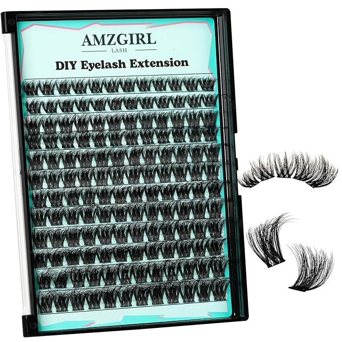 Lash Clusters 3D Effect Cluster Eyelash Extensions 144pcs D Curl Eyelash Clusters False Eyelashes Soft Comfortable Individual Lashes DIY Lash Extensions with Thin Band (Shadows, D-10-18mm)