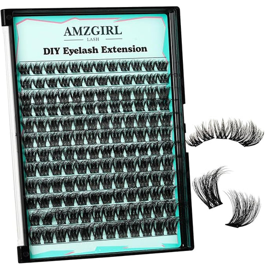 Lash Clusters 3D Effect Cluster Eyelash Extensions 144pcs D Curl Eyelash Clusters False Eyelashes Soft Comfortable Individual Lashes DIY Lash Extensions with Thin Band (Shadows, D-10-18mm)