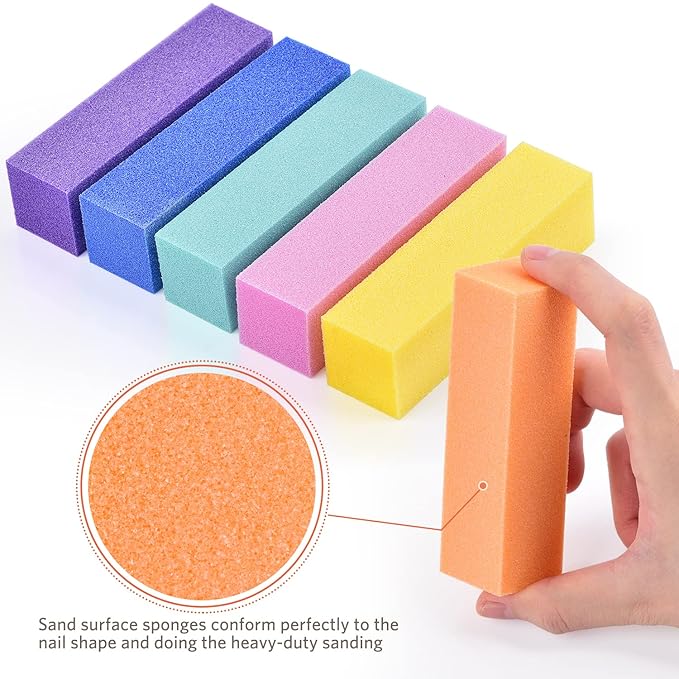 TsMADDTs Nail Files and Buffers, Professional Manicure Tools Kit Rectangular Art Care Buffer Block Tools 100 180 Grit 12 pcs(Black)
