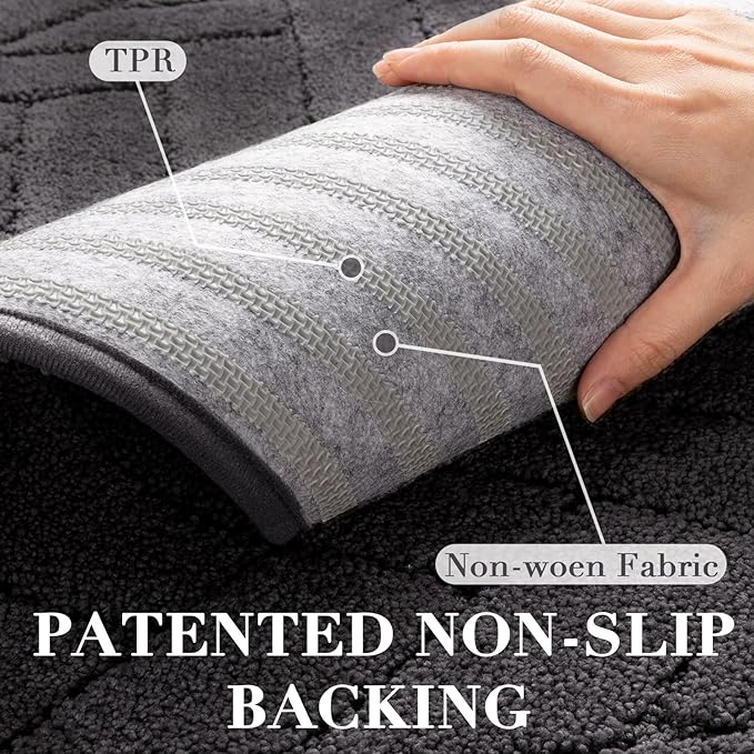 Tindbea Large Dog Mat for Muddy Paws,Absorbs Moisture Dirt Non-Slip Washable Long Mud Mat for Dogs,Soft Rubber Backing Front Inside Pet Rug for Entryway, Mud Dog Paws, Patio(35"x59",Charcoal)