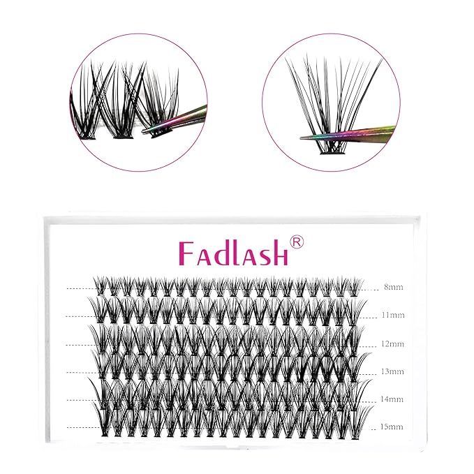 Lash Clusters Extensions 30D Individual Cluster Lashes Mixed Tray Black Mink DIY Eyelash Extensions and Under Eyelashes Professional Makeup (30D-0.07-C, 8-15mm)