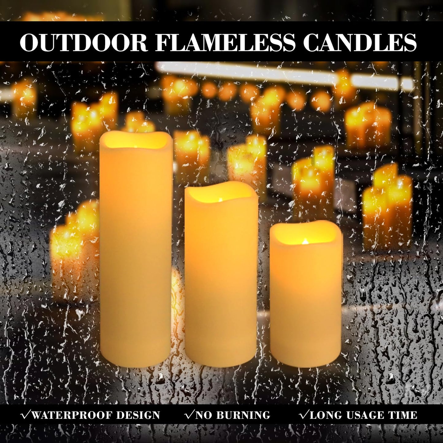 fclayvts 24-Pack LED Flameless Candles with Remote Control -Remote flameless Candles- Timer Candles -3D Flame, for Halloween Christmas Parties,Wedding,Home,Gift and Special Occasions(Three Sizes)