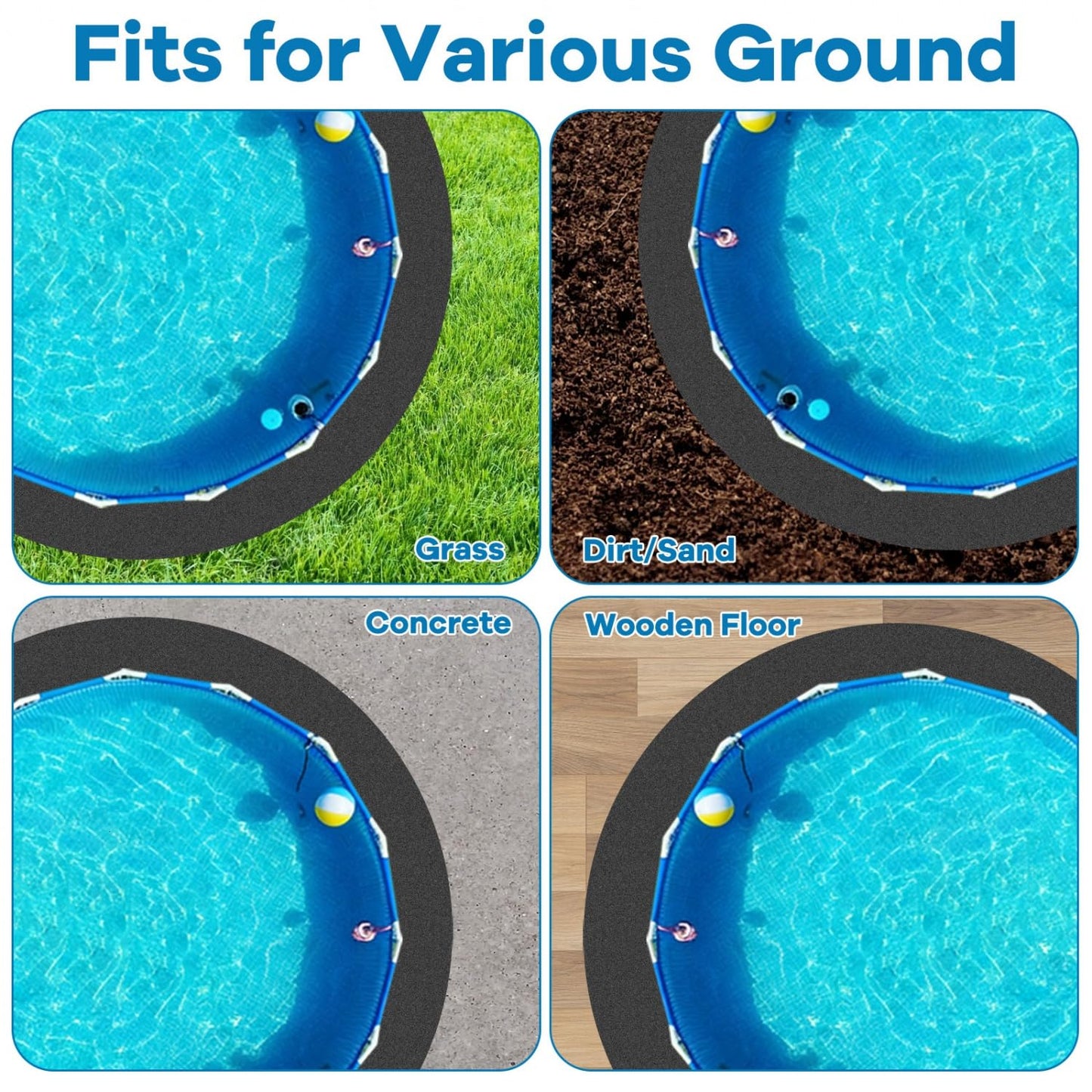 Gonioa 10 FT Pool Pad for Above Ground Pools, Pool Liner Pad Under Pool Mat for Above Ground Swimming Pools or Hot Tub Mat, Under Pools Ground Pad