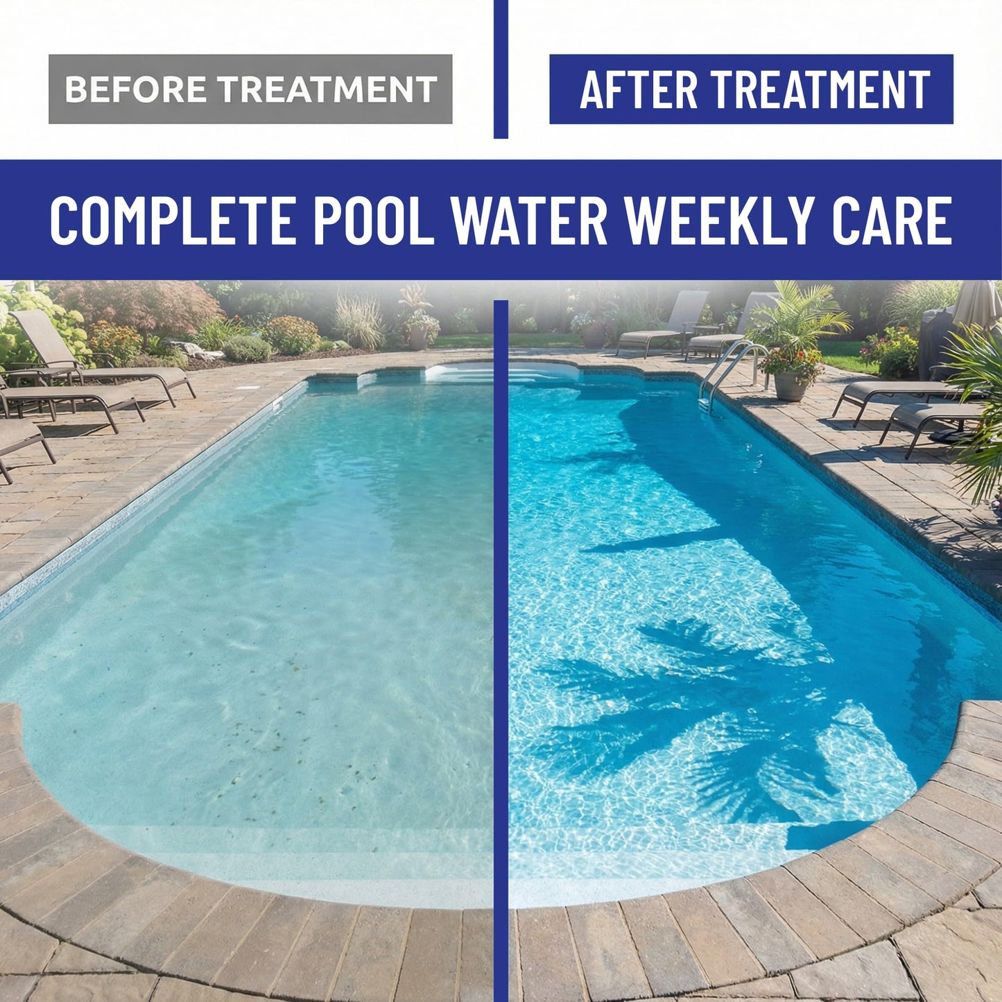 Weekly Pool Treatment, All in One Pool Treatment with Phosphate Remover, Pool Clarifier and Pool Waterline Cleaner, Saltwater Safe, 3 Liter 101.5 fl oz, BubbyShine