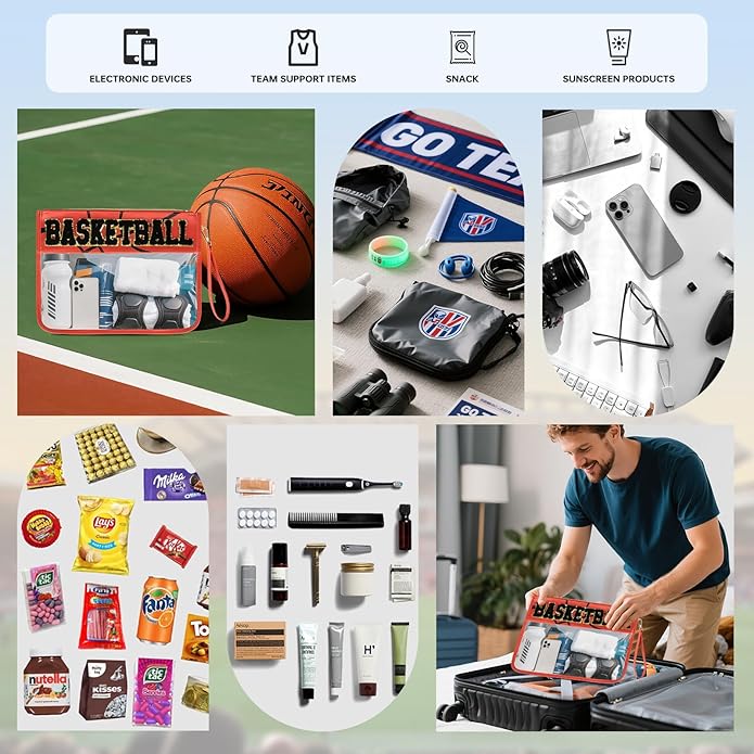 Baseball Gift Bags Baseballs Treat Bags Team Gifts Clear Chenille Letter Zipper Pouch Accessories Stuff Sport Portable