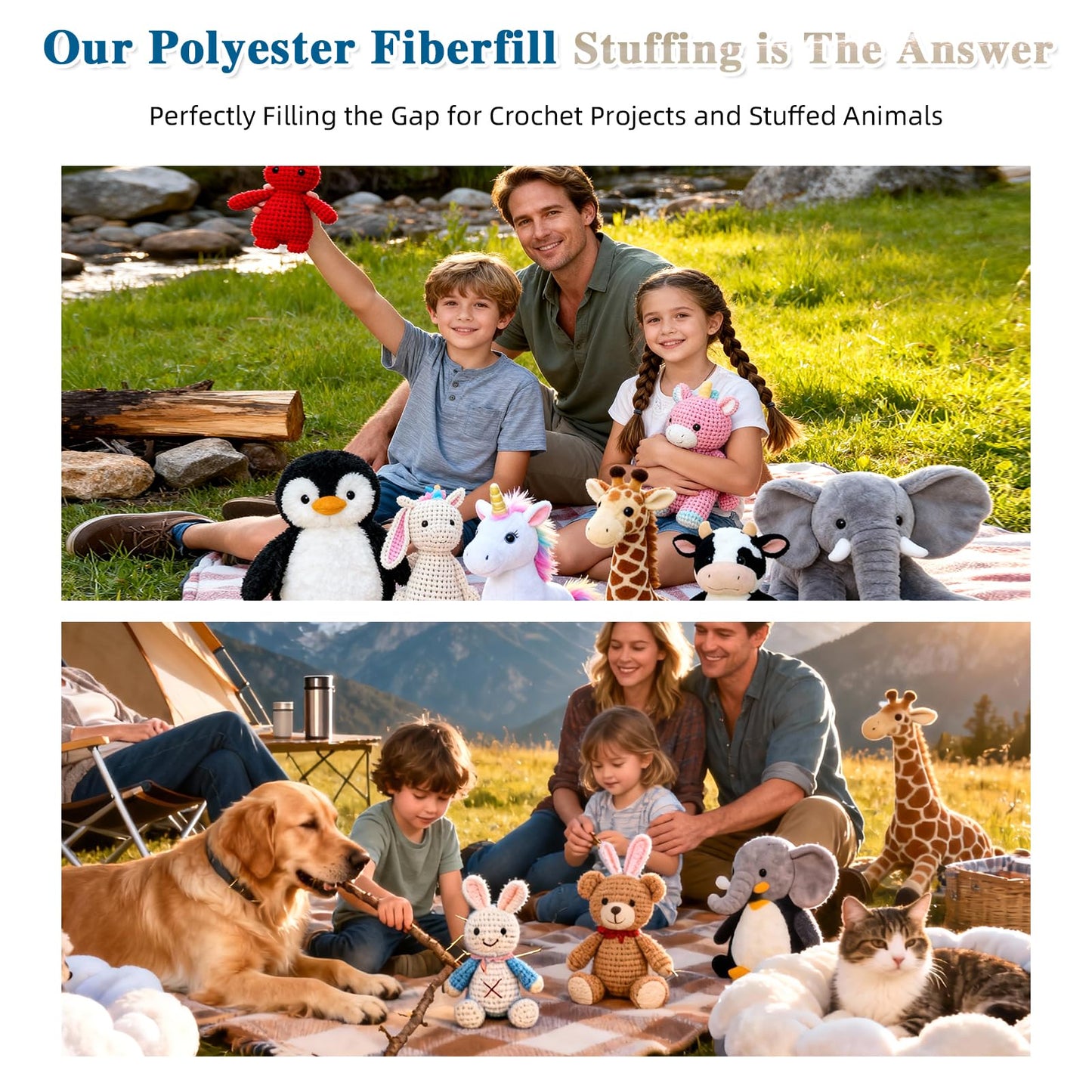 Jecqbor 10lbs/160oz Soft Polyfill Stuffing, Fluffy Pillow Stuffing Filling for Pillow, Couch Cushion, Cloud Project, Stuffed Animal, Craft, Clean Polyester Fiberfill for Crochet, Pet Bed, Plushies