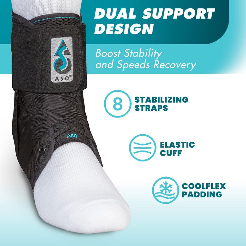 Med Spec ASO Ankle Stabilizer (3X-Large, Black) - Lace Up Ankle Brace for Ankle Sprain and Instability, Orthopedic Ankle Support for Men, Women, Adults, Teens and Kids, Sports Injury Recovery, 264018