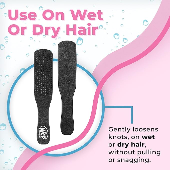 Wet Brush Detangling Hair Brush for Men, Black - Stimulates Scalp & Beard for Fuller Stronger Healthier Hair - Intelliflex Detangler Bristles Promote Hair Growth & Protect from Breakage - Pain-Free