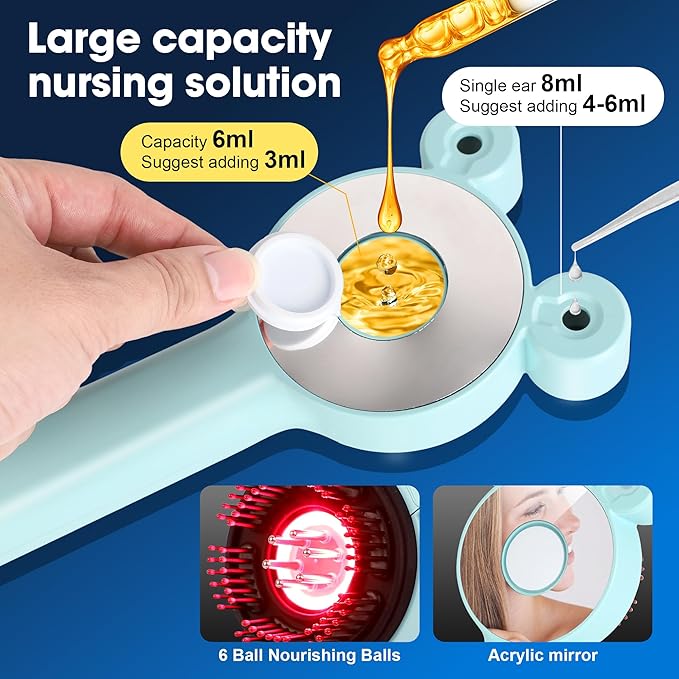 Upgraded 4 in 1 Scalp Massager Hair Growth, Electric Scalp Massager, Hair Oil Applicator for All Head Types, Electric Hair Brush with Red Light Therapy for Scalp Massage Tool, Gift, Blue