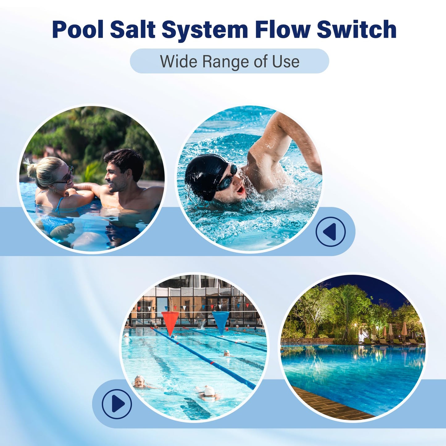 Flow Switch Assembly GLX-FLO-RP for Hayward Goldline Aquarite Salt Systems, Pool Flow Sensor Suitable for Hayward Salt Cell and Salt Chlorine Generator System, with 15-Foot Cable (Matte Black)