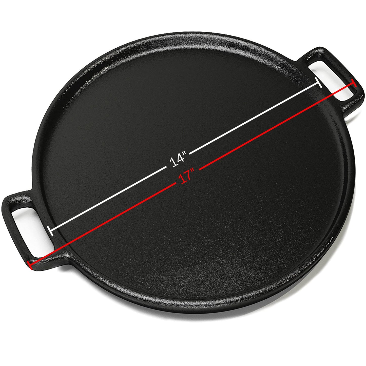 Cast Iron Pizza Pan - 14-Inch Baking Pan for Oven, Stovetop, Grill, or Campfires - Durable, Even-Heating, Versatile Cast Iron Griddle by Home-Complete