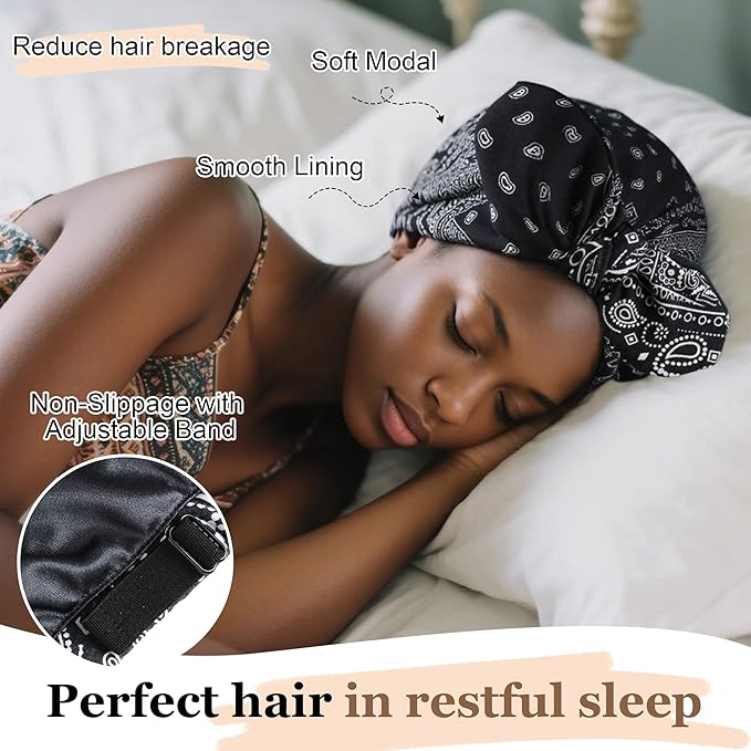 Ababalaya Satin Lined Beanies for Women Chemo Headwear Silky Lined Cotton Sleeping Cap