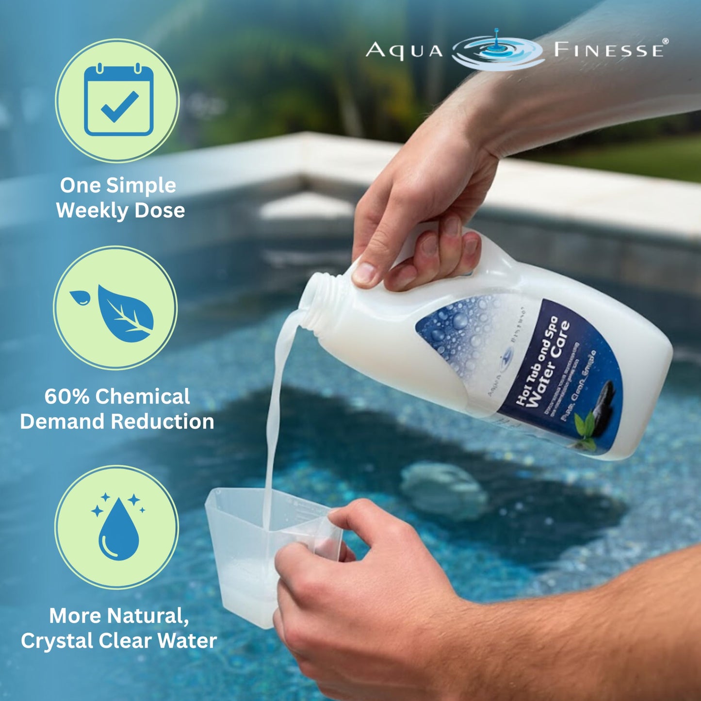 Aqua Finesse® Solution Service Pack Refill Bottle, 2 L