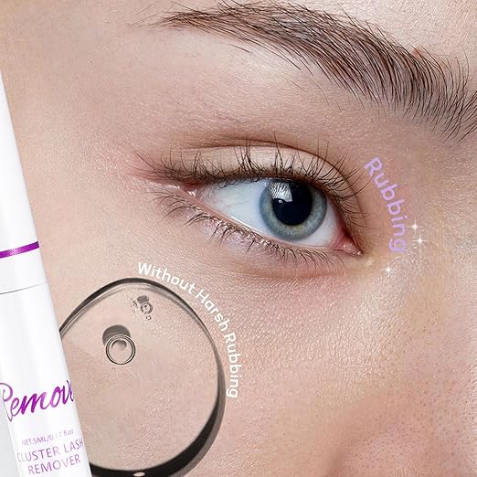 GAQQI Lash Bond and Seal + Remover 3 in 1 Set, 10ml Lash Cluster Glue Waterproof for Eyelash Clusters, 5ml Eyelash Remover Gentle Formula, Strong Hold for 72H+