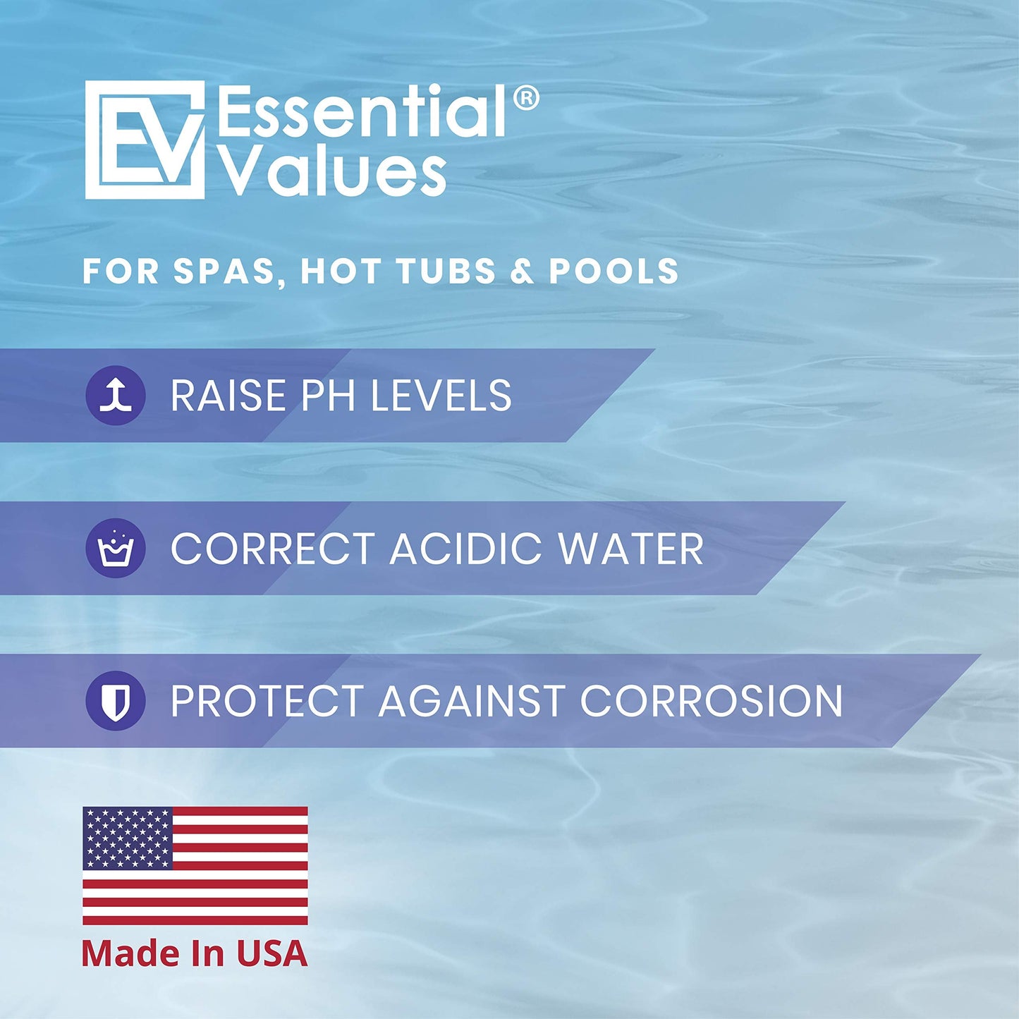 PH Increaser for Hot Tub Swimming Pools & Spa (2 LBS) - Soda Ash Powder to Get Level of Your PH Up - Fight Corrosion, Correct Acidic Water Safely, Made in USA