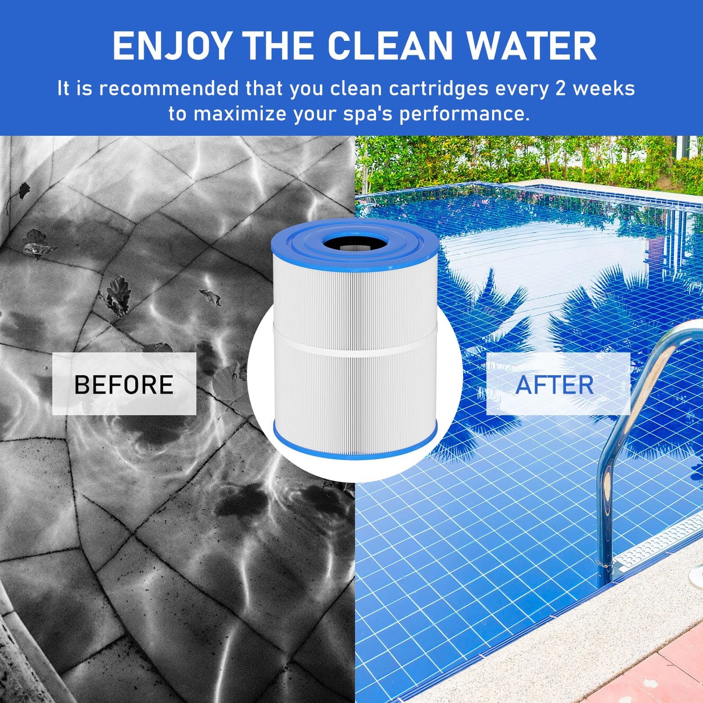 Vickmons C-8465 Spa Filter Replacement Compatible with Watkins 31114, Pleatco PWK65, Filbur FC-3960, 71827, 71828, Watkins 65 sq.ft Tiger River Spa Filter 2 Pack