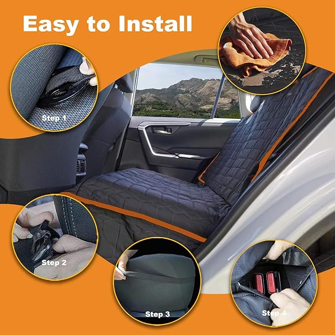 Dog Seat Cover for Back Seat Waterproof Bench Seat Covers for SUV Washable Car Seat Covers for Dogs Non-Slip Pet Seat Cover for Back Seat Heavy Duty Protector for SUVs