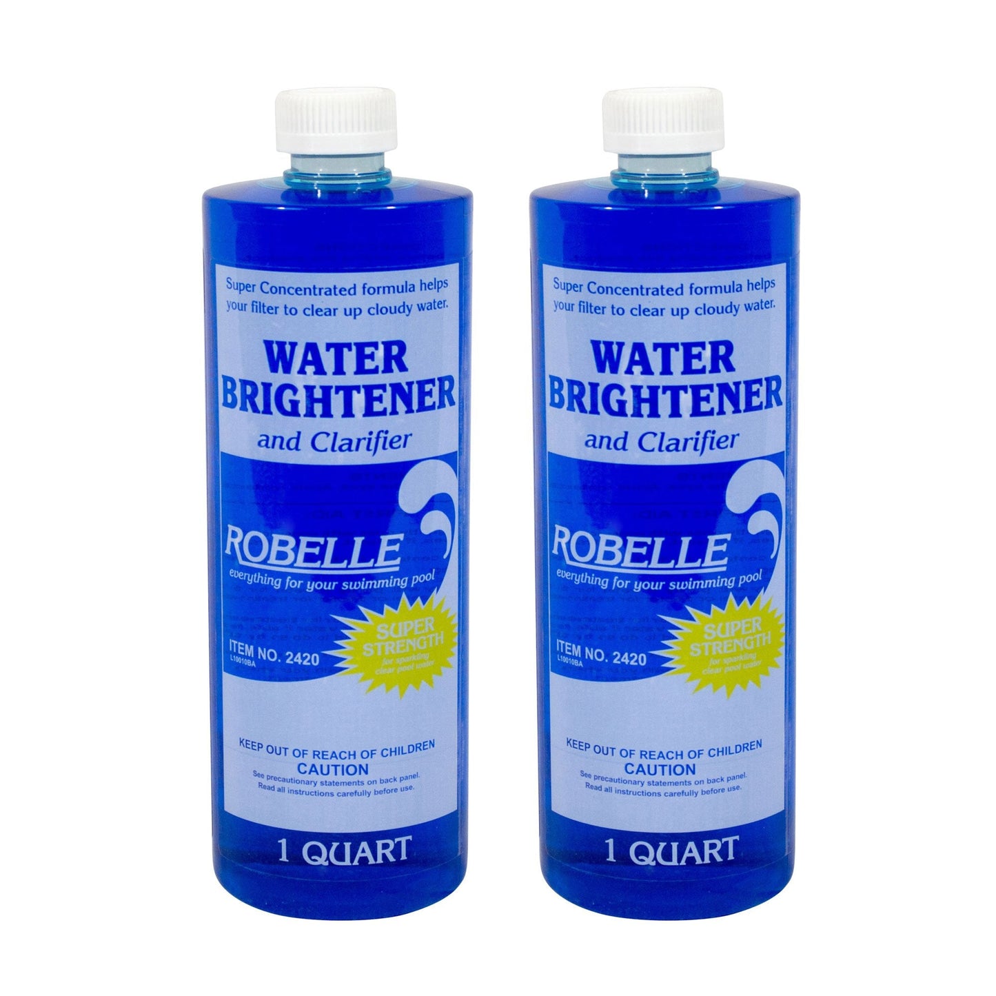 Robelle 1-Quart 2-Pack Premium Water Brightener and Clarifier, Pool Clarifier, Made in USA