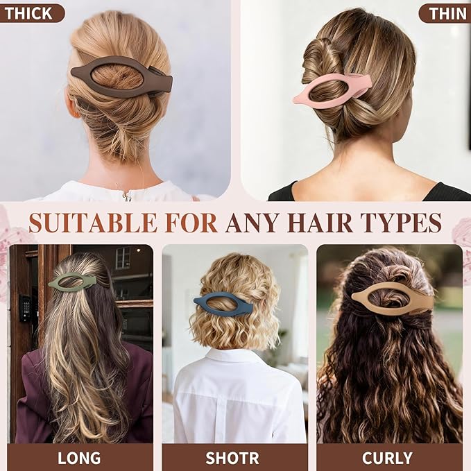 10 Pcs Flat Hair Clips for Women French Concord Claw Clips for Thick and Thin Hair Claw Clips Duck Billed Barrettes Hair Accessories for Women and Girls (Dark Colorful)