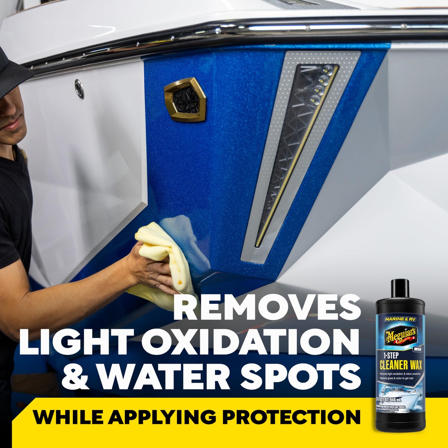 Meguiar's M5032 Marine/RV One Step Cleaner Wax - 32 Oz Bottle