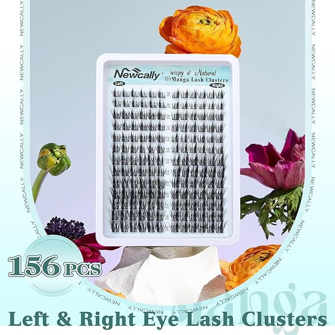 Wispy Lash Clusters Natural DIY Lash Extension Manga Spiky Cluster Eyelash Extension CD-curly Eyelash Clusters 10-16MM Individual Lashes Cat Eye Look by Newcally