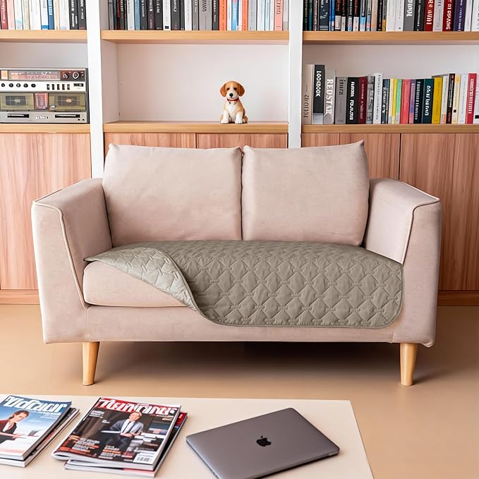 gogobunny 100% Double Sided Waterproof Dog Blanket Soft Pet Bed Cover Reversible Protect Furniture Couch Sofa Car for Puppy Large Dog Cat (Dark Stone/Light Stone, 32x53 Inch (Pack of 1))