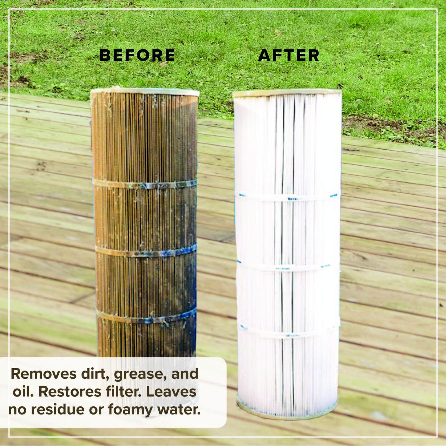 Hot Tub Filter Cleaner - 6 Month Supply - 4 to 8 Uses - 32 oz Spa Filter Cartridge Cleaner - Hot Tub & Pool Filter Cleaner Soaking Solution - No Residue or Foam - Restores Filter - Safe & Non-Toxic