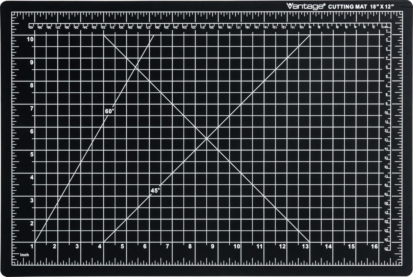 Dahle Vantage 10671 Premium Self-Healing Cutting Mat, 12"x18", 1/2" Grid, 5 Layers for Max Healing, Perfect for Crafts & Sewing, Black