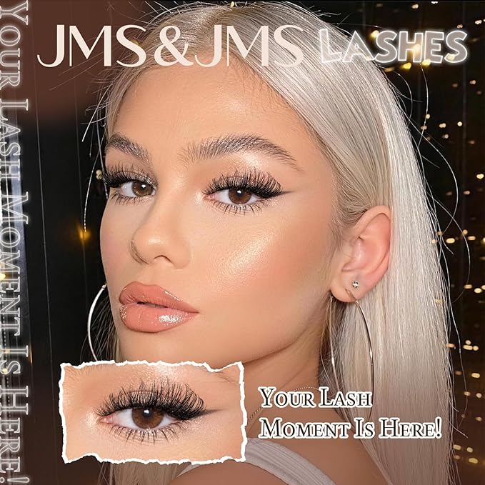 JMS&JMS DIY Lash Clusters Kit Fluffy Lash Extension Kit D Curl Eyelash Kit with Lash Bond and Seal, Lash Remover, Lash Tweezers at Home(JMS03-8-18mix)