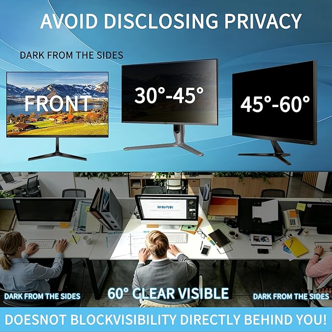 [2 Pack] 22 Inch Privacy Screen for Computer Monitor Blue Light Screen Protector Anti Glare Anti-Scratch Monitor Privacy Shield Screen 22 Inch 16:10 Aspect Ratio