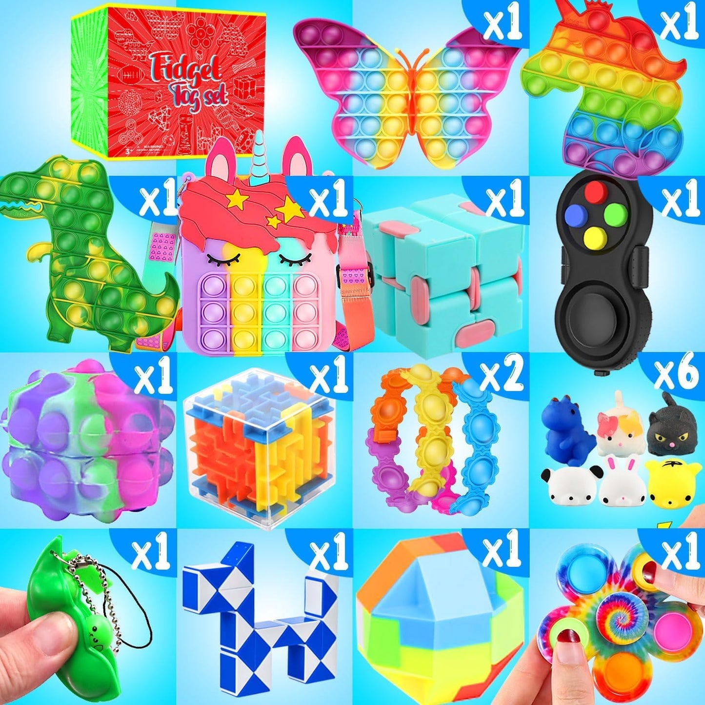 Fidget Toys, 126 Pack Party Favors for Kids 8-12 4-8, Sensory Toys Bulk Autism Autistic, Treasure Box Toys for Classroom, Stocking Stuffers, Goodie Bag Stuffers, Christmas Birthday Gifts Prizes