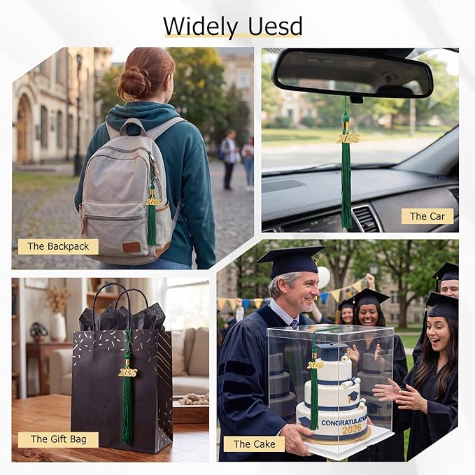 GraduationMall Single&Multiple Color Graduation Tassel with 2026 Year Charm 9"