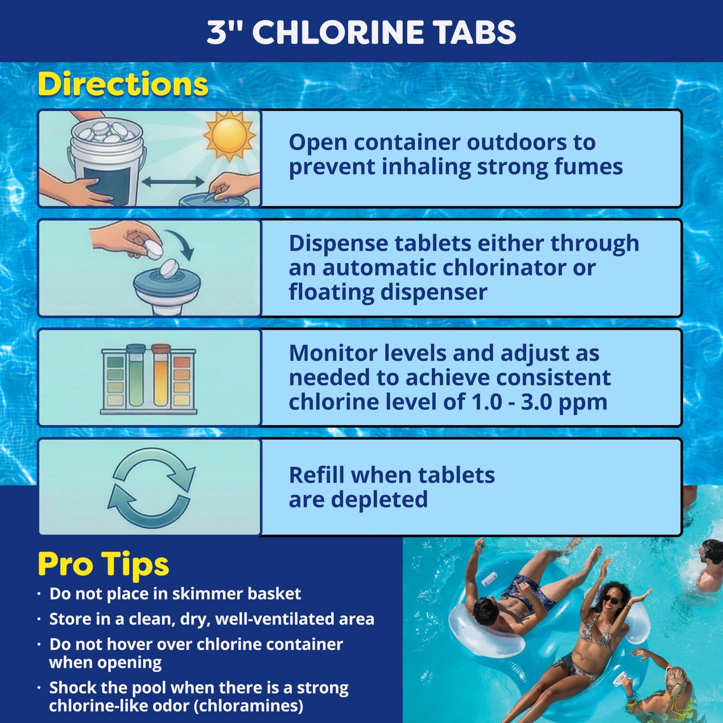 In The Swim Chlorine and Shock Bundle for Sanitizing Swimming Pools – Includes 10 Pound Bucket of 3 Inch Stabilized Chlorine Tablets and 6 x 1 Pound Bags of 68% Cal-Hypo Pool Shock