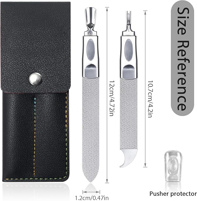 Toe Nail Files for Thick Nails, Professional Metal Nail File for Men Women Fingernail and Thick Toenails, Double-Ended and Double-Sided Stainless Steel, 2pcs Set