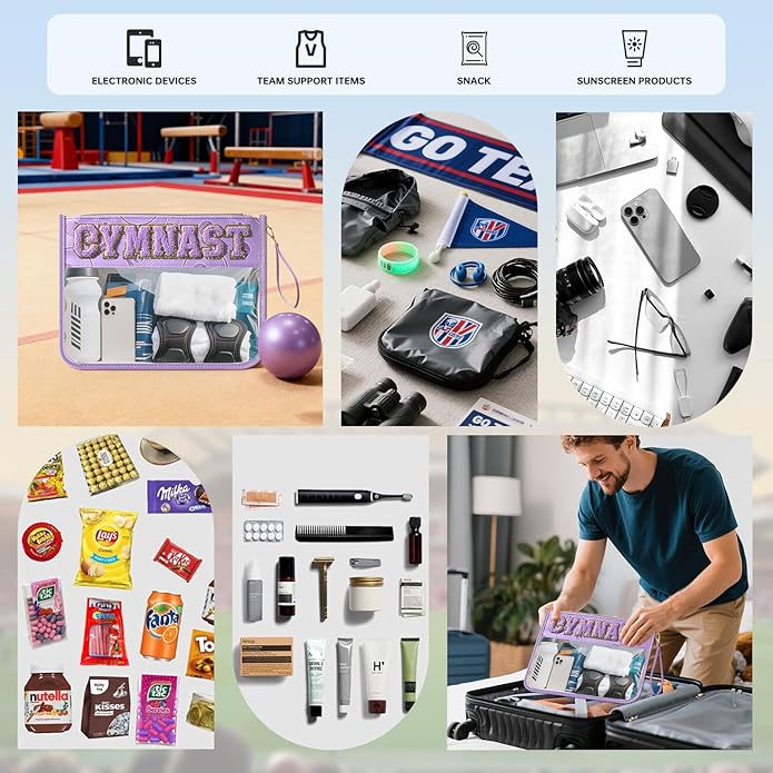 Baseball Gift Bags Baseballs Treat Bags Team Gifts Clear Chenille Letter Zipper Pouch Accessories Stuff Sport Portable