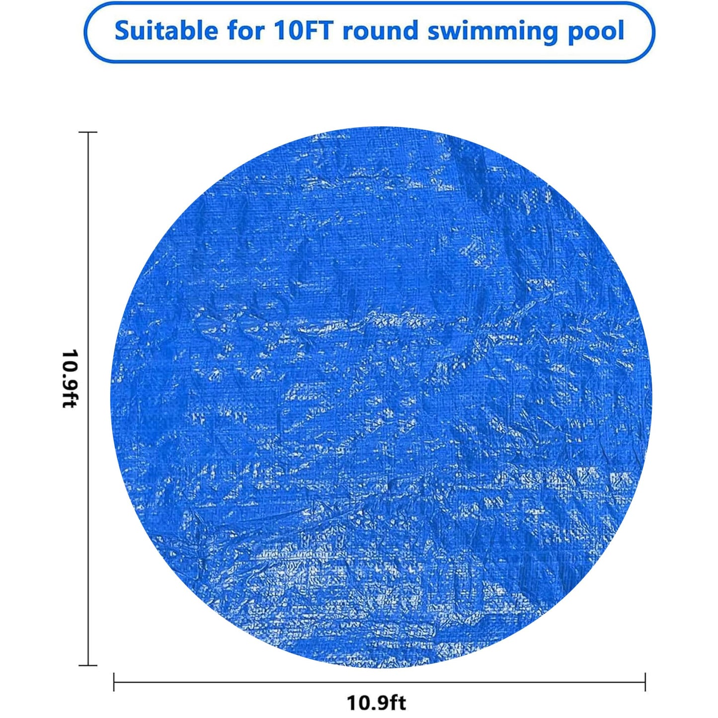 DECOHS 10 Ft Dust Pool Cover Protector-Solar Cover for Round Frame Pools-Pool Cover for Round Inflatable-Pool Cover Protector Heat Retaining Blanket