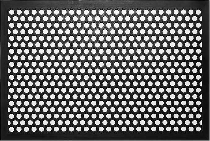 BEHERO Rubber Outdoor Mat, 36 x 24 inches Anti Fatigue Rubber Floor Mats, Non-Slip Front Door Mats Entrance, Heavy Duty Pool Mat Outside for Entryway, Garage Doormat Waterproof, Black