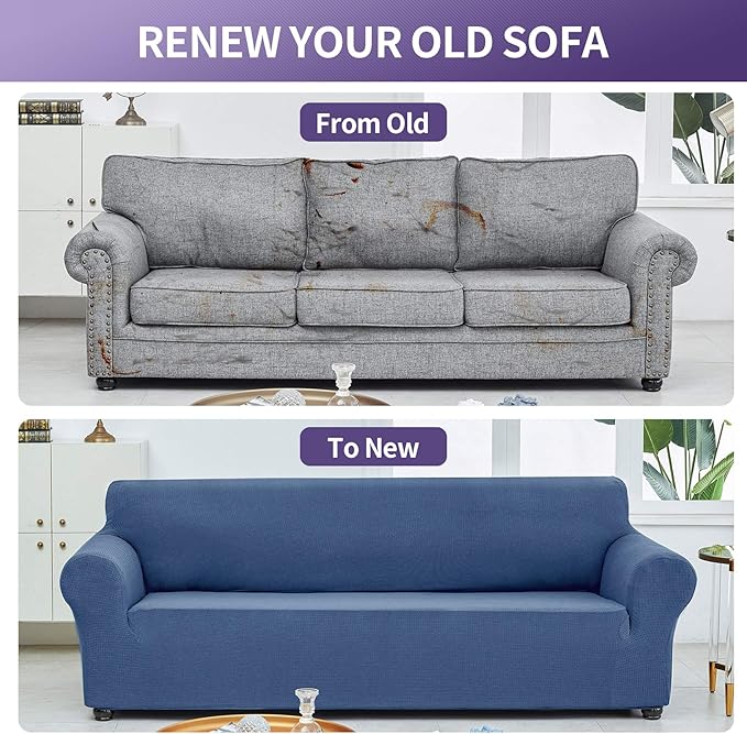 Joccun Stretch Loveseat Couch Cover, Water Repellent Sofa Slipcover for 2 Cushion Couch, Washable Furniture Protector Cover for Living Room