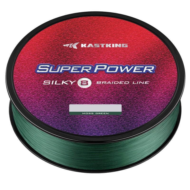 KastKing Superpower Silky8 Braided Fishing Line, Moss Green, 8 Strands, 30 LB, 150 Yds
