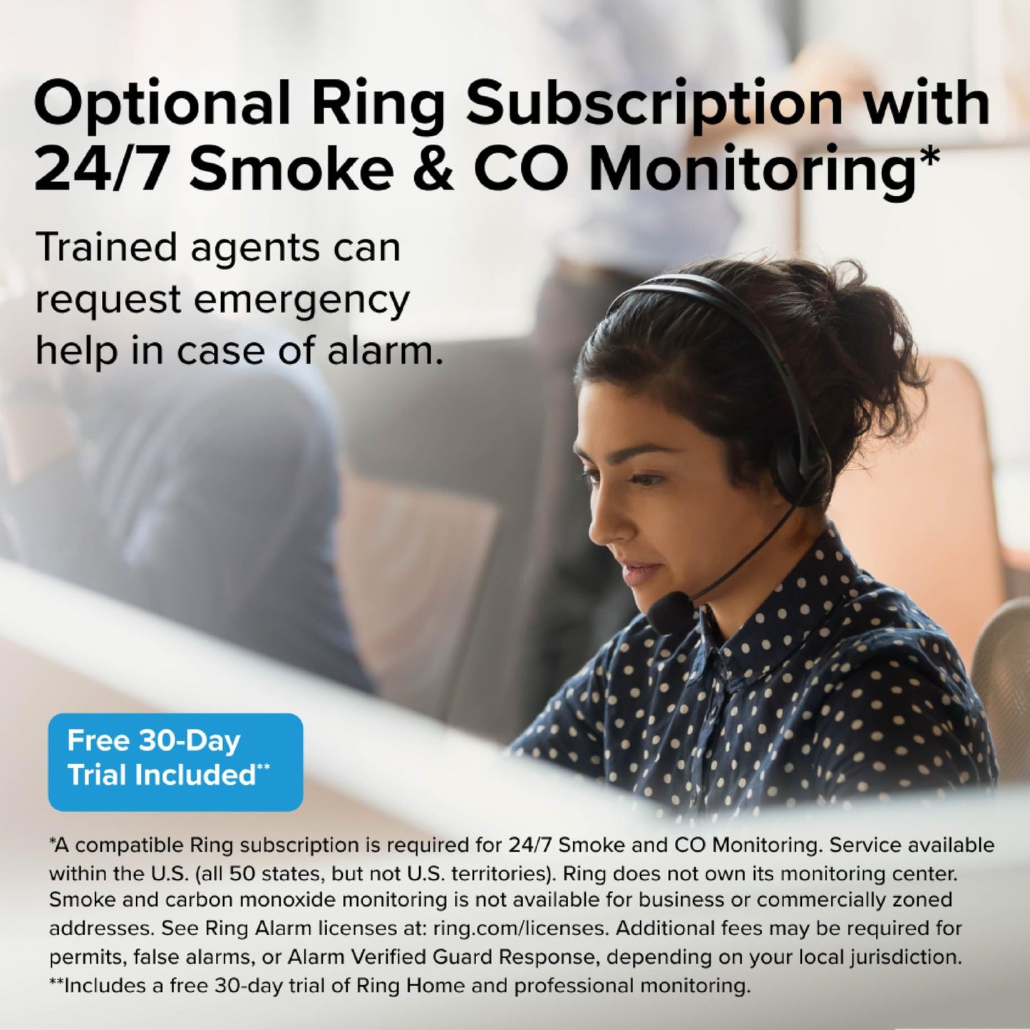 Kidde Smart Smoke and Carbon Monoxide Detector, Ring App Enabled for Real-Time Notifications, Hardwired Alarm, AA Backup Battery