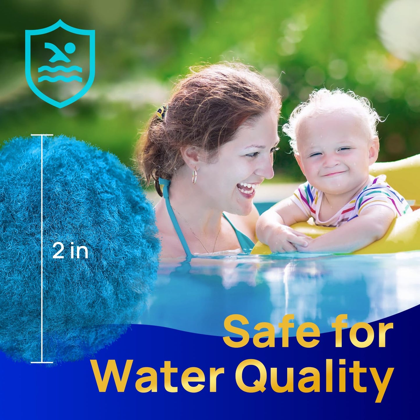 AQUASTRONG Pool Filter Balls for Sand Filter Pump, 4.6 lbs Reusable Sand Filter Balls (Replaces 150 lbs Pool Filter Sand), Efficient Blue Filter Balls for Swimming Pools, Filter Pumps, Aquariums