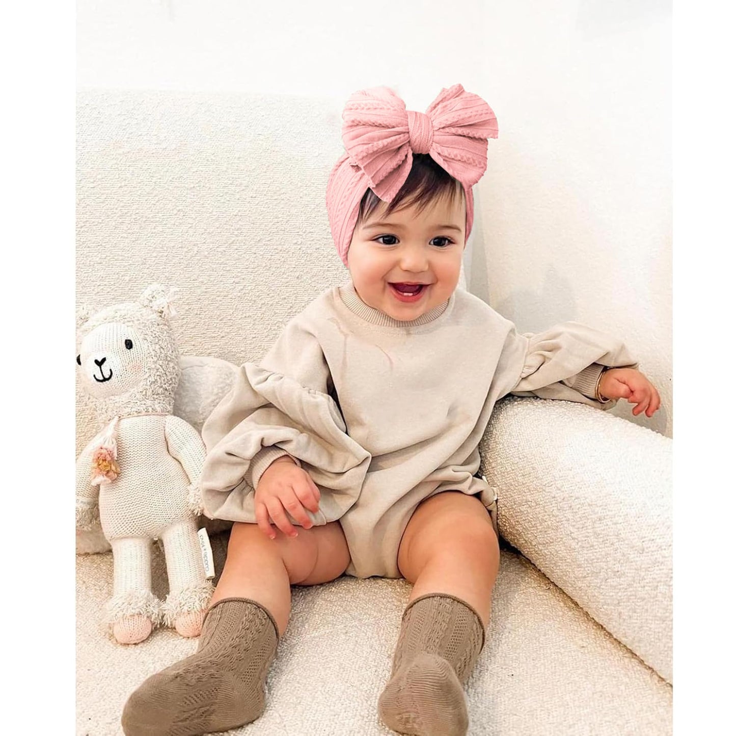 Niceye Handmade Baby Headbands Soft Stretchy Nylon Hair Bands with Bows for Newborn Infant Baby Toddler Girls