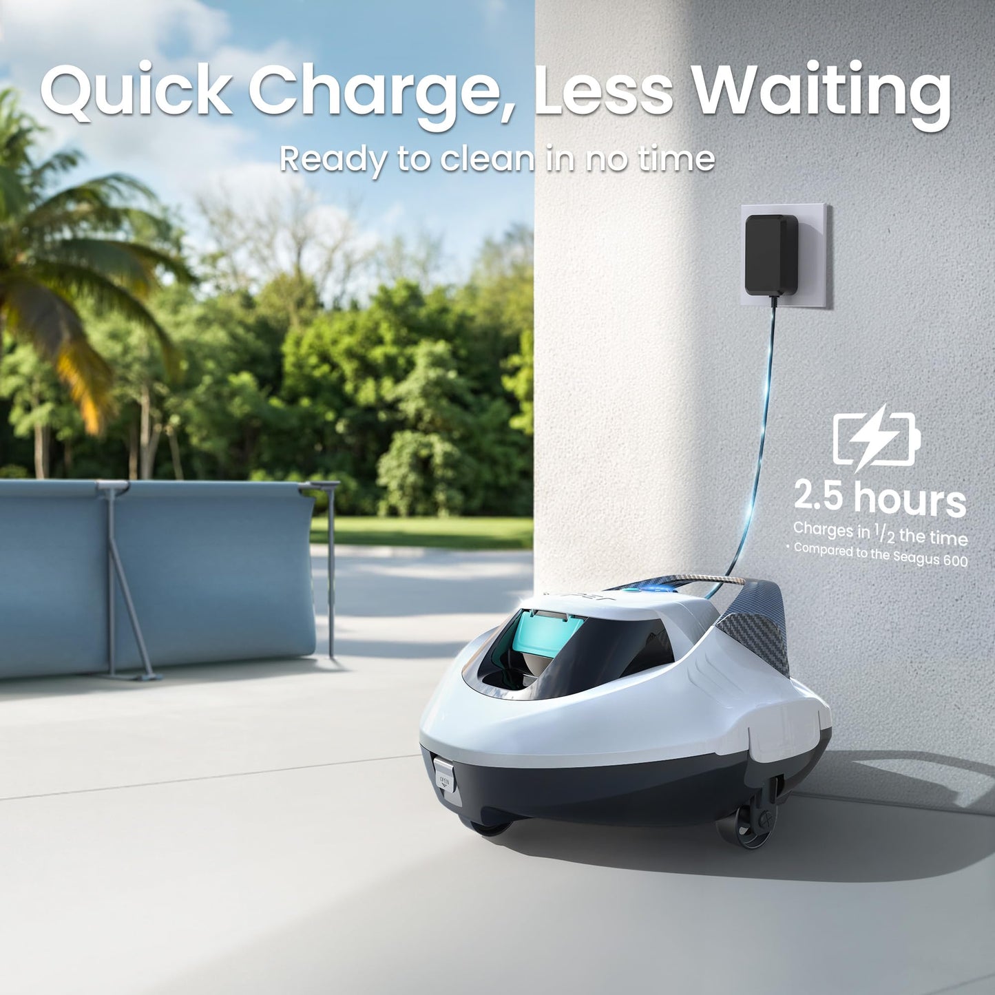 (2026 Upgrade) AIPER Seagull SE Cordless Robotic Pool Cleaner, Above Ground Pool Vacuum Lasts 100 Mins, Ideal for Flat Pools up to 860 sq.ft, Pearl (Renewed)