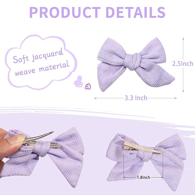 CÉLLOT 40 Pieces Girls Hair Bows Linen Fabric Bows Alligator Clips Hair Accessories for Little Girls Toddlers Kids and Teens