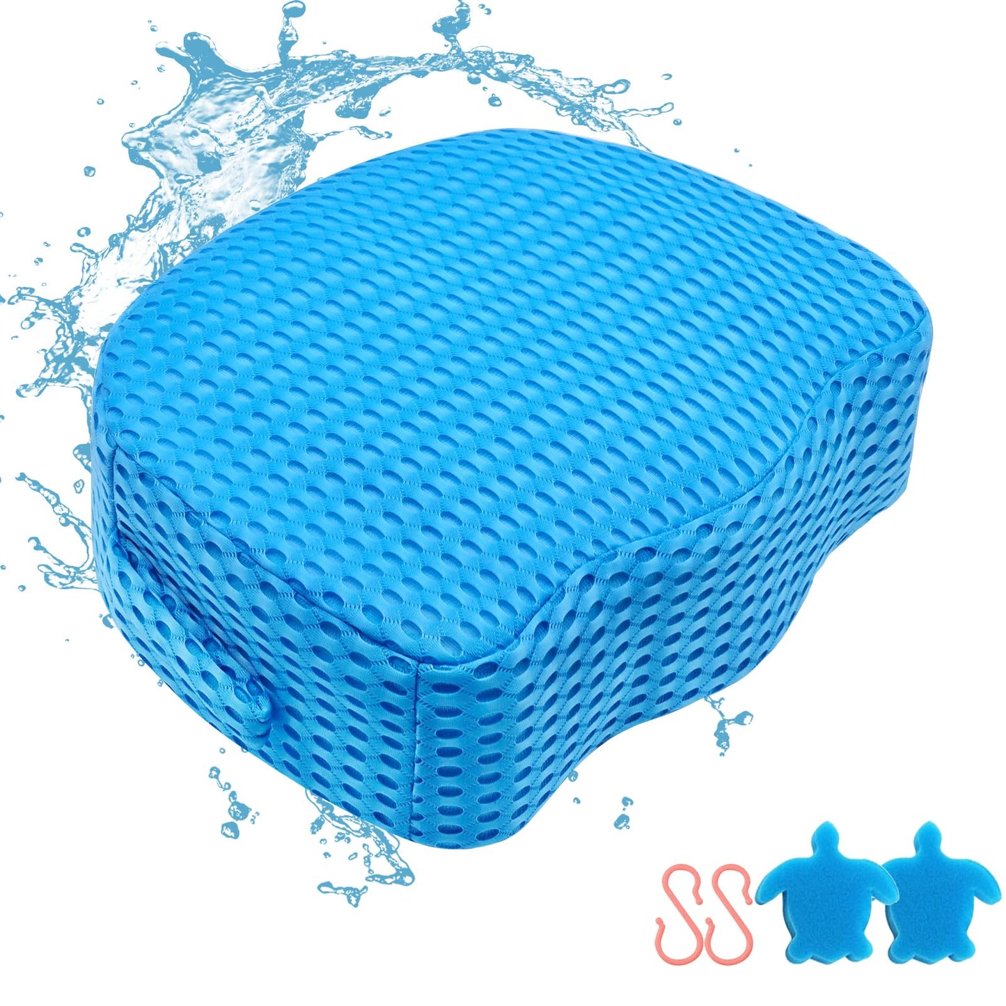 Luxury Extra Thick Weighted Hot Tub Booster Seat for Adults, Premium 3D Air Mesh Spa Cushion, Non-Slip Micro Dot Base, Quick-Dry Heavy-Duty Spa Seat Riser for Indoor & Outdoor Use