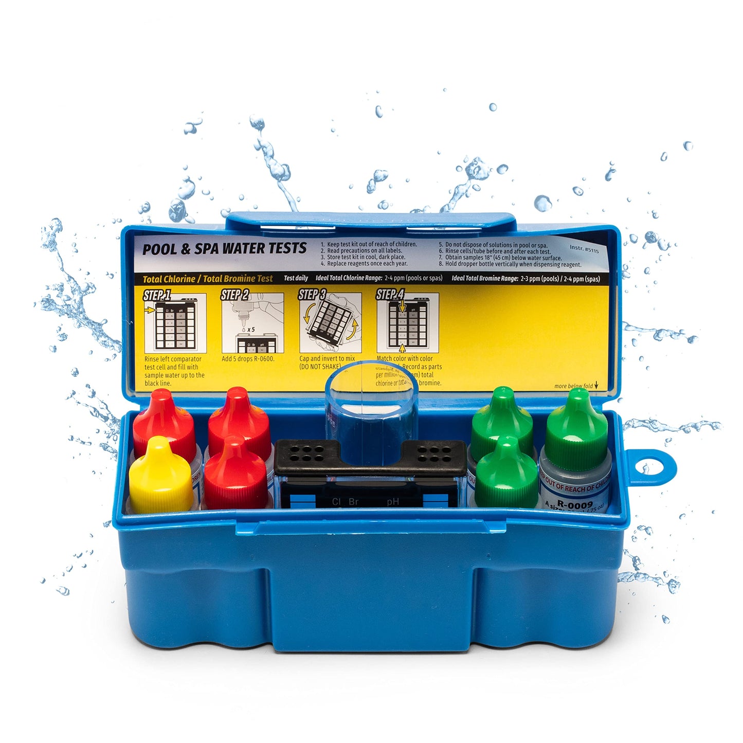 Taylor K-1003 OTO, 6-in-1 Pool Test Kit for for Total Chlorine, Bromine, pH, Acid & Base Demand, Total Alkalinity, 100+ Tests, Quick & Easy for Pools & Spas | Made in the USA