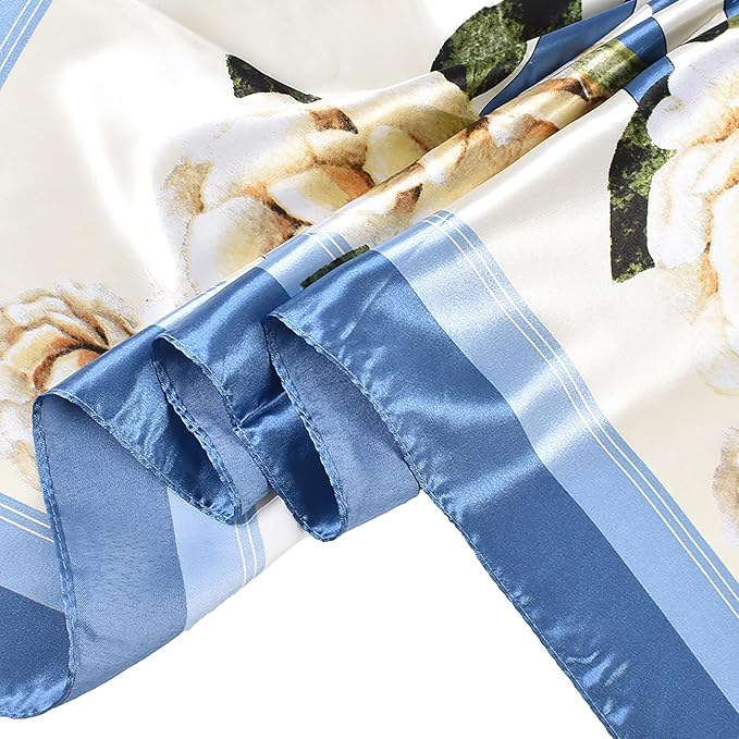 vimate 35" Square Silk Like Head Scarf - Women's Fashion Satin Scarf Bandana for Hair Wrapping at Night.