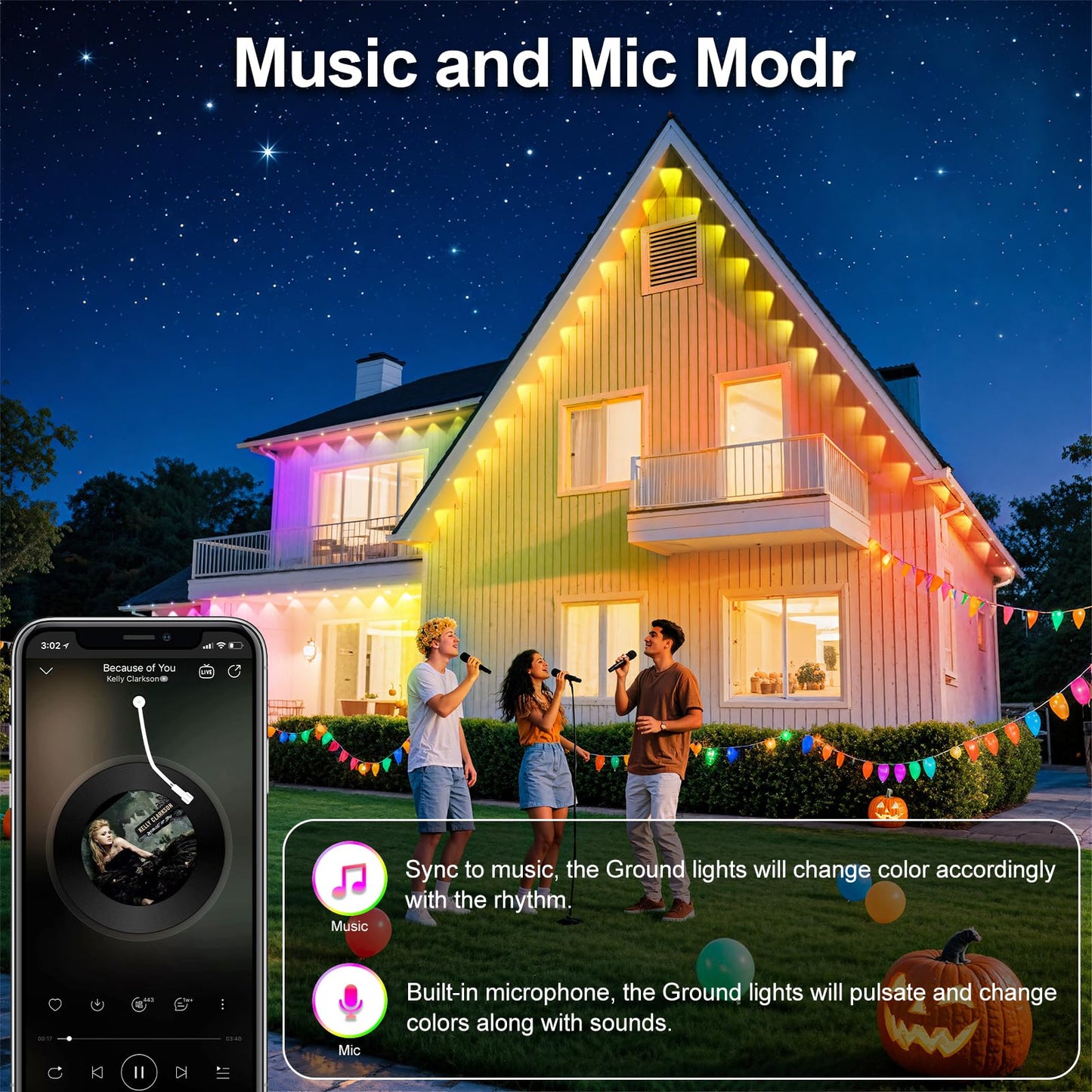 CETELUMA 400Ft Permanent Outdoor Lights for House Waterproof, IP67 LED Eave Lights with App/Remote Control, Outdoor Permanent led Lighting for House Roof Decor,Christmas,Party,All Holiday and Daily